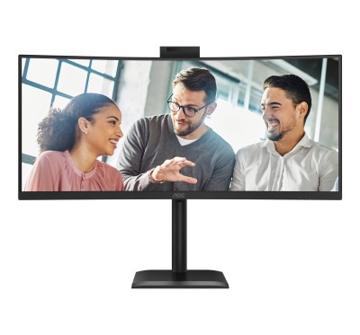 34" AOC CU34E4CW, Curved VA 3440x1440, 4 ms, 120Hz FreeSync, 1500R, höjdjusterbar, 2xHDMI/DP/USB-C 90W, högtalare, webbkamera, USB 3.2-hubb, 5 års garanti#2
