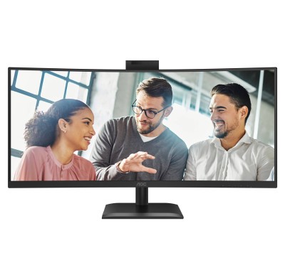 34" AOC CU34E4CW, Curved VA 3440x1440, 4 ms, 120Hz FreeSync, 1500R, höjdjusterbar, 2xHDMI/DP/USB-C 90W, högtalare, webbkamera, USB 3.2-hubb, 5 års garanti#3