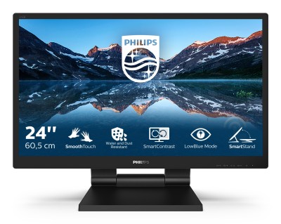 23.8" Philips 242B9T/00, IPS 1920x1080, 4 ms, 10-point touch, IP54, VGA/DVI/HDMI/DP, högtalare, USB-hubb