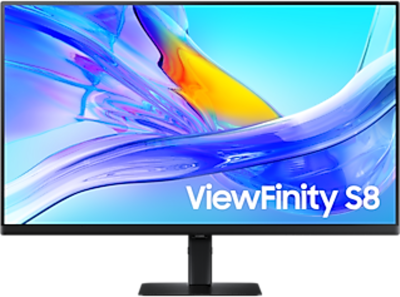 27" Samsung ViewFinity S8 S27D804U, IPS 4K/3840x2160, HDR10, höjdjusterbar, pivot, HDMI/DP/USB-C 90W, LAN, USB 3.2-hubb#1