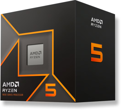 AMD Ryzen 5 9600 6-Core 12-Thread (65W), 3,8/5,2 GHz, 38 MB cache, Socket AM5, Radeon Graphics, boxad med Wraith Stealth-kylare