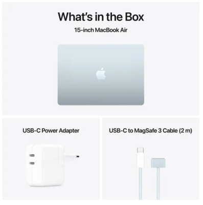 Apple MacBook Air 15.3 tum, Apple M4 10-core CPU 10-core GPU, 16 GB, 512 GB SSD, 70W strömadapter - Himmelsblå#3