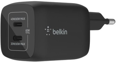 AC-adapter Belkin Boost Charge Pro 65W, Dual USB-C GaN Wall Charger med PPS - Svart#1