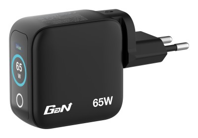 AC-adapter Verbatim Mini GaN Charger 65W with Display, 2xUSB-C / 1xUSB-A, inkl. reseadapter EU/UK/US#2