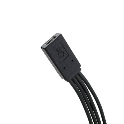 Ochno Switch-uttagsadapter, 4 portar, för USB-C-uttag med RGB-knapp, Svart, 1m#4