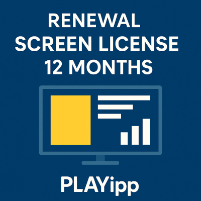 PLAYipp renewal screen license 12 months