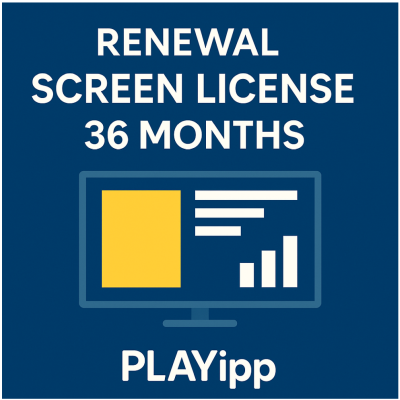 PLAYipp renewal screen license 36 months