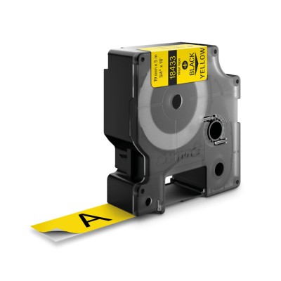 DYMO Rhino Professional, märkbar permanent vinyltejp, 19 mm, svart text på gul tejp, 5,5 m#4
