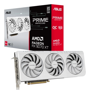 Asus Radeon RX 9070 XT Prime OC White 16 GB GDDR6, HDMI/3xDP