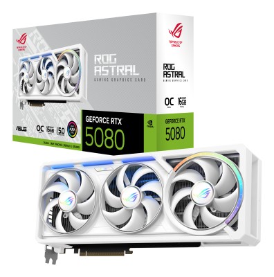 Asus GeForce RTX 5080 ROG Astral OC White 16 GB GDDR7, 2xHDMI/3xDP, Aura Sync ARGB