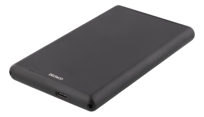 Externt kabinett 2.5" SATA till USB-C/USB 3.0, Deltaco, aluminium - Svart#1