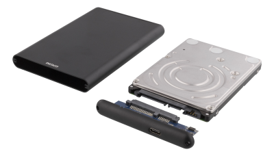 Externt kabinett 2.5" SATA till USB-C/USB 3.0, Deltaco, aluminium - Svart#2