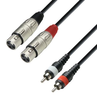 Adam Hall Twin Cable 2 x XLR female to 2 x RCA | 3 m
