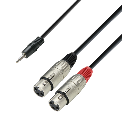 Adam Hall Audio Cable 3.5 mm Jack Stereo to 2 x XLR Female, 3 m