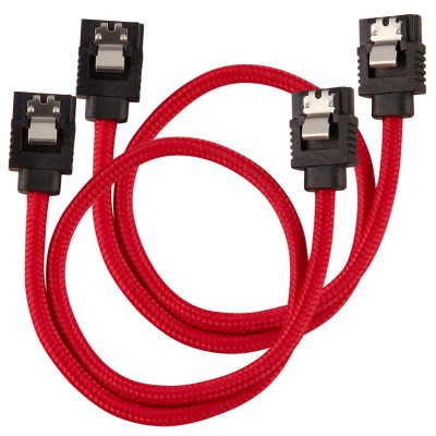 SATA3 kabel Corsair Premium Sleeved Set with Straight Connectors, 30 cm, 2-pack - Röd#1