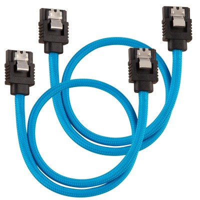 SATA3 kabel Corsair Premium Sleeved Set with Straight Connectors, 30 cm, 2-pack - Blå#1