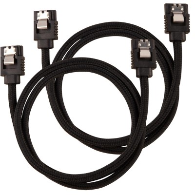 SATA3 kabel Corsair Premium Sleeved Set with Straight Connectors, 60 cm, 2-pack - Svart#1