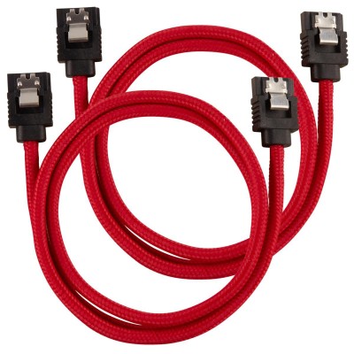 SATA3 kabel Corsair Premium Sleeved Set with Straight Connectors, 60 cm, 2-pack - Röd#1