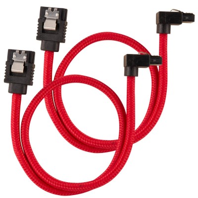 SATA3 kabel Corsair Premium Sleeved Set with 90° Connectors, 30 cm, 2-pack - Röd#1