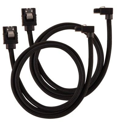 SATA3 kabel Corsair Premium Sleeved Set with 90° Connectors, 60 cm, 2-pack - Svart#1