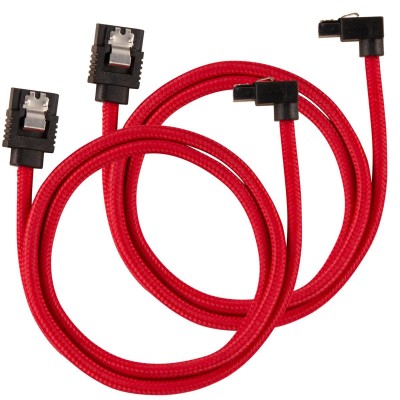 SATA3 kabel Corsair Premium Sleeved Set with 90° Connectors, 60 cm, 2-pack - Röd#1