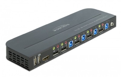 Systemswitch DeLock 11484, 4-vägs KVM, DisplayPort 1.4, 8K@30Hz / 4K@120Hz, USB 3.0, ljud#2