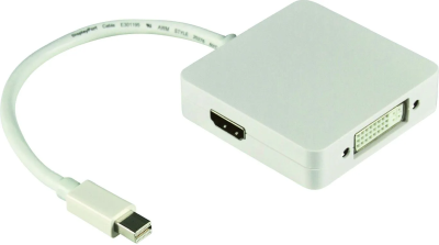 DELTACO Mini DisplayPort till DVI-D Single Link/HDMI/DisplayPort adapter