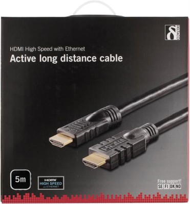 DELTACO aktiv HDMI kabel, HDMI High Speed with Ethernet, 4K, Ultra HD, HDMI Type A ha, guldpläterad,#2