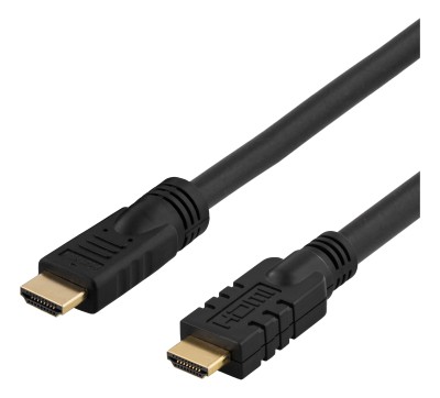 DELTACO HDMI-kabel, aktiv, HDMI High Speed with Ethernet, 19-pin ha-ha, 4K, Ethernet, 3D, returljud,
