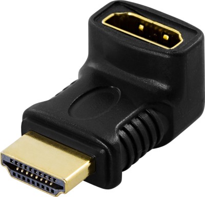 DELTACO HDMI-adapter, 19-pin ha till ho, vinklad, guldpläterade kontakter