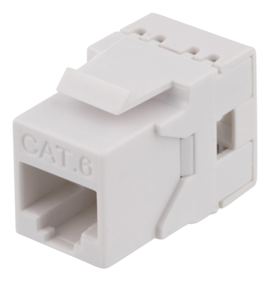 Kontaktdon Deltaco, Keystone, UTP, Cat6, LSA/110 terminering - Vit