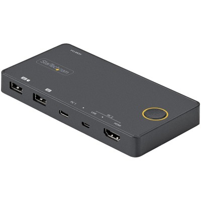 Systemswitch Startech.com SV221HUC4K, 2-vägs KVM, HDMI 2.0 4K@60Hz, hybrid USB-A/USB-C#1