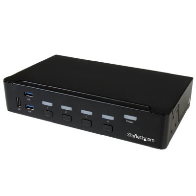 Systemswitch Startech.com SV431DPU3A2, 4-vägs KVM, Displayport 4K@30Hz, USB 3.2