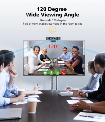 Spedal 4K-webbkamera, 120° vidvinkel, mikrofoner, fjärrkontroll och stativ (USB-A/C) för zoom, Skype, Teams och streaming#3