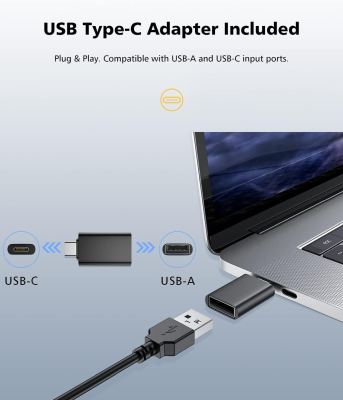 Spedal 4K-webbkamera, 120° vidvinkel, mikrofoner, fjärrkontroll och stativ (USB-A/C) för zoom, Skype, Teams och streaming#7