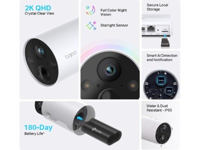 TP-Link Tapo C420S2, Utomhus Smart trådlöst kamerasystem, WiFi, 2560 x 1440#2