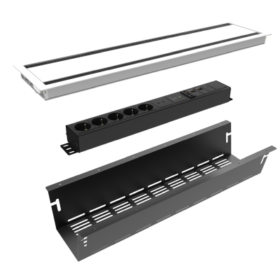 Axessline Conference - Kit including PDU, large | Bord, öppningsbar 2-vägs | Vit