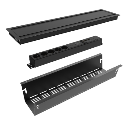 Axessline Conference - Kit including PDU, large | Bord, öppningsbar 2-vägs | Svart