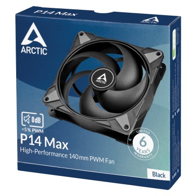 Fläkt 140 mm Arctic Cooling P14 Max, 400-2800 rpm, 95 cfm, PWM - Svart#4