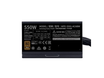 Cooler Master MWE Bronze V2 550W, ATX, 12 cm fläkt, 80PLUS Bronze#5