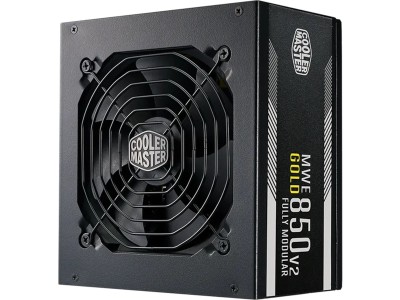 Cooler Master MWE 850W V2, ATX 3.1, 120 mm fläkt, 80PLUS Gold, semipassivt, löstagbara kablar - Svart#1