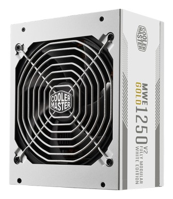 Cooler Master MWE 1250W V2, ATX 3.1, 140 mm fläkt, 80PLUS Gold, semipassivt, löstagbara kablar - Vit#1