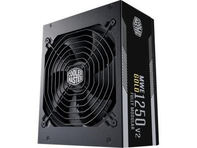 Cooler Master MWE 1250W V2, ATX 3.1, 140 mm fläkt, 80PLUS Gold, semipassivt, löstagbara kablar - Svart#1