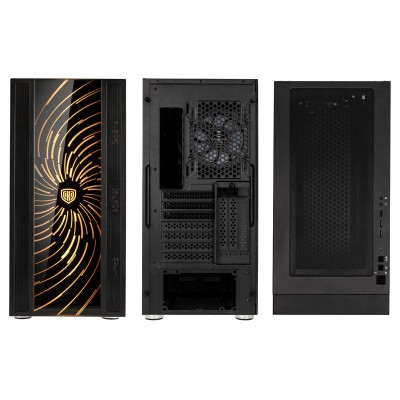 Kolink Unity Adapt ARGB Midi Tower, fönstersida, utbytbara fronter - Svart#4