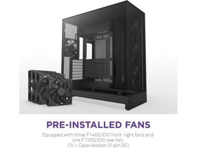 NZXT H9 Flow 2025, Tempered Glass, ATX - Svart#3