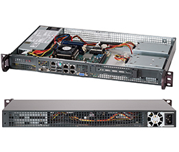Supermicro SC505-203B, 19" rack 1U, Mini ITX, 200W nätagg, 249 mm djup