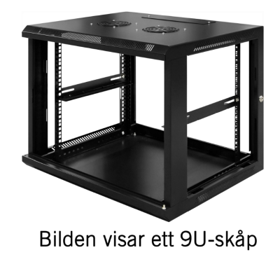 Toten 19” wall cabinet, 12U, 600 × 600, glass door, black#3