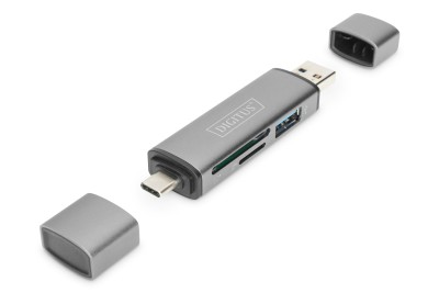USB-C / USB 3.0 kortläsare Digitus DA-70886 Card Reader Hub, SD / MicroSD, USB 3.0 OTG#1