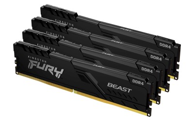 128 GB (4x32GB) DDR4-3600 Kingston FURY Beast CL18 - Svart
