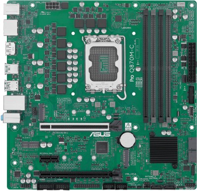 Asus PRO Q870M-C-CSM, Intel LGA1851, MicroATX, 2xPCI Express, 4xDDR5, 2xM.2 + SATA3 RAID, HDMI/2xDP, USB-C, GigaLAN#2